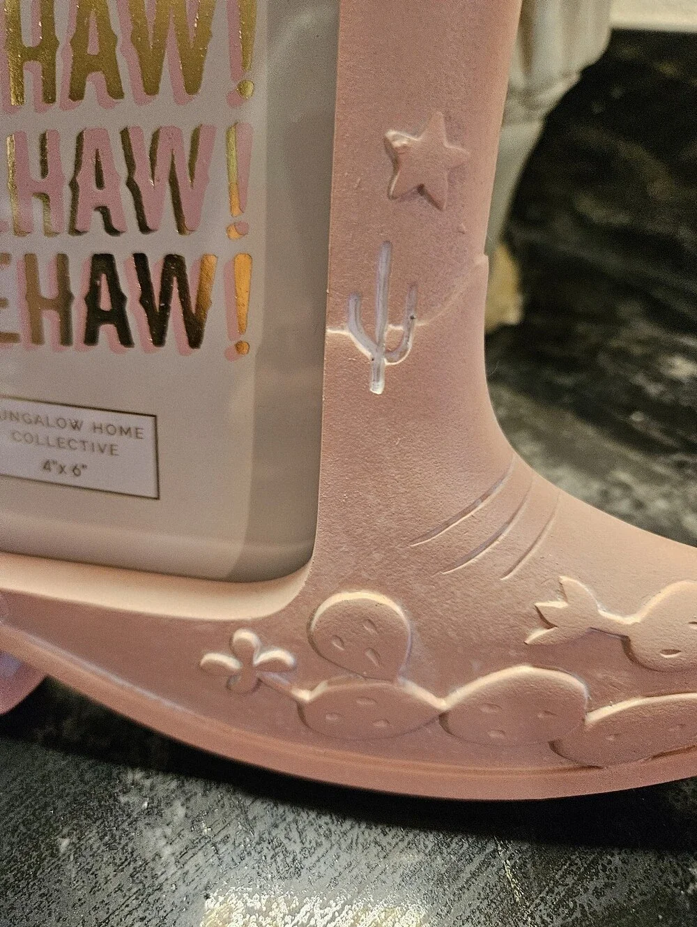 Pink Western Cowboy Boot 4x6 Photo Frame - Yeehaw
